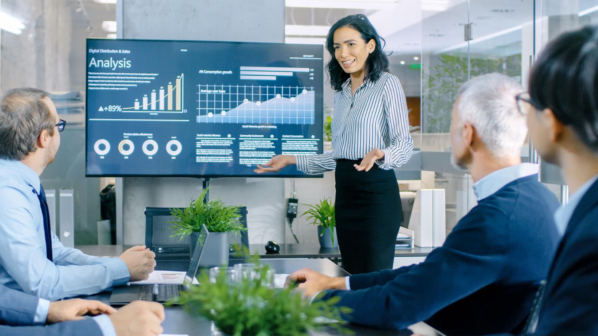 Woman giving a presentation at work