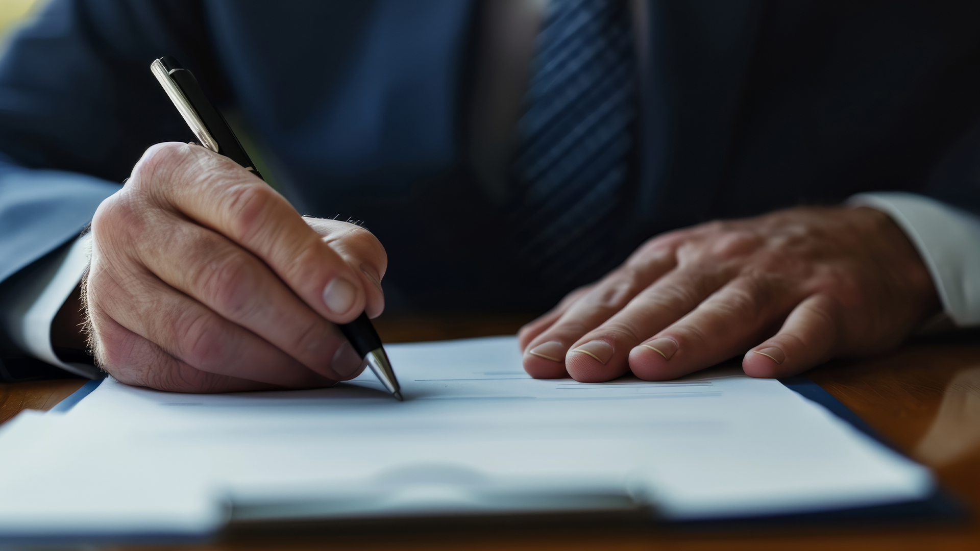 businessman signing an agreement close-up